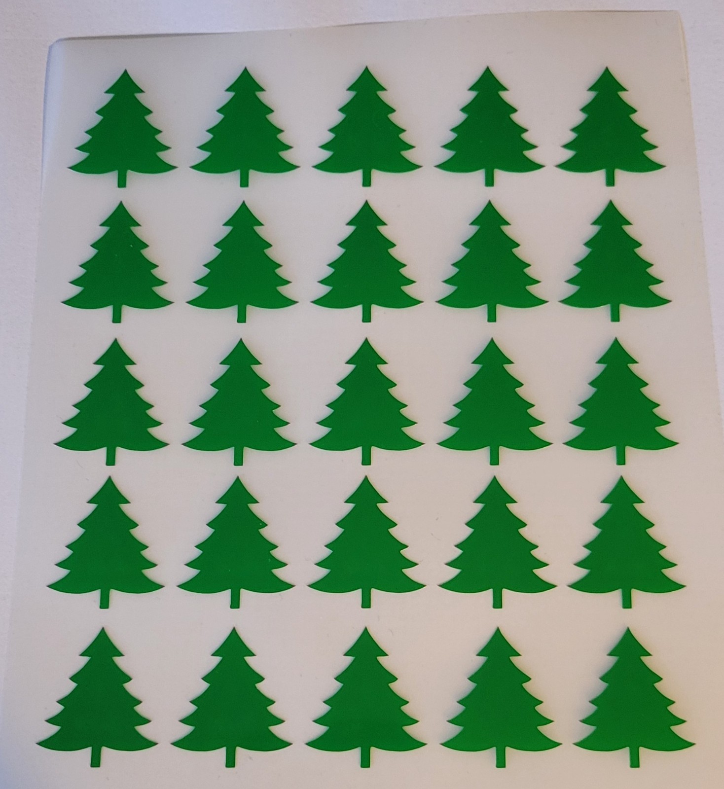 25 Christmas Tree Stickers, Vinyl Sticker , 1" tall, Winter, Holiday, Christmas