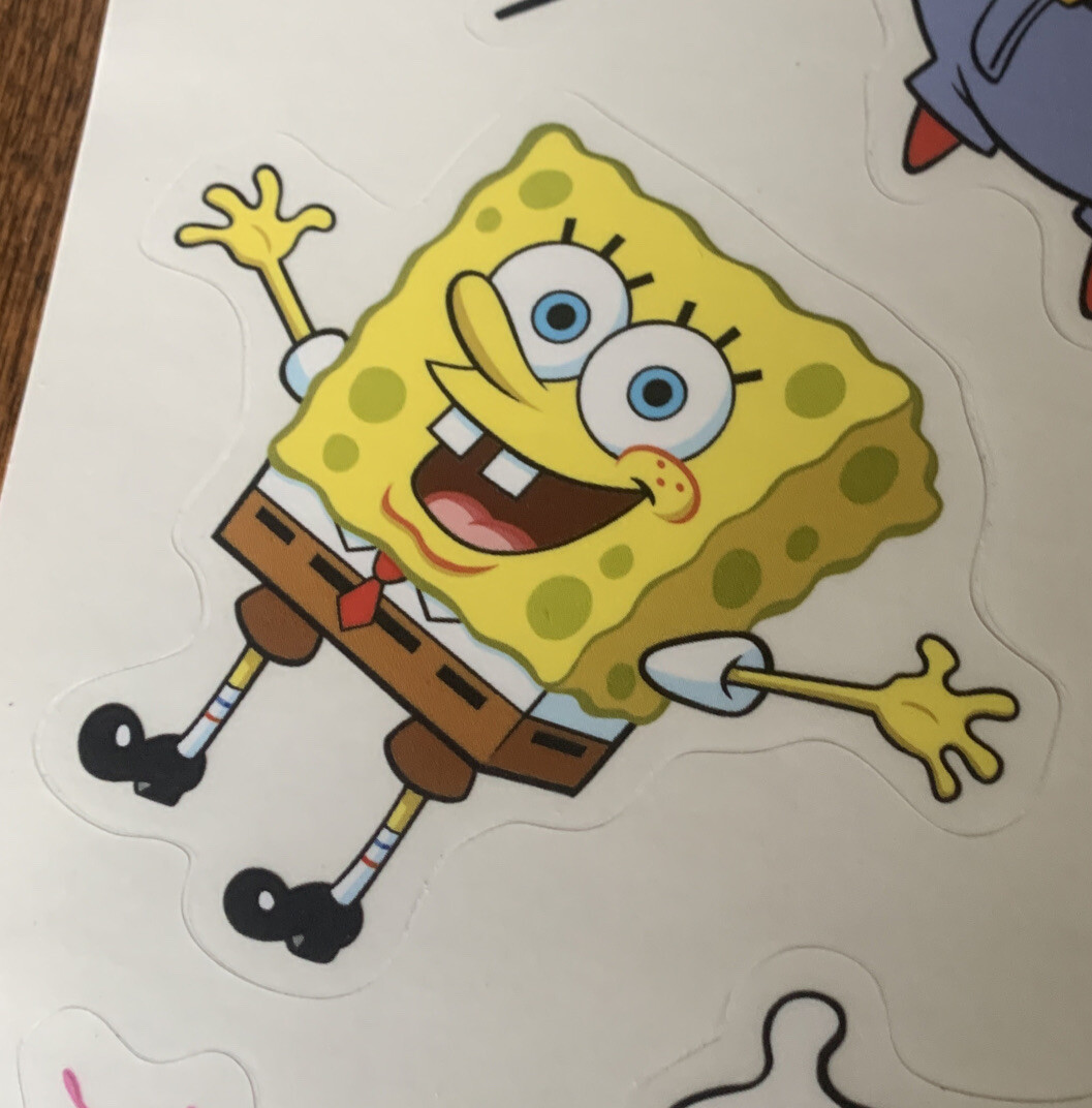 SpongeBob Squarepants Peel And Stick Wall Decals! Reusable & Residue Free!