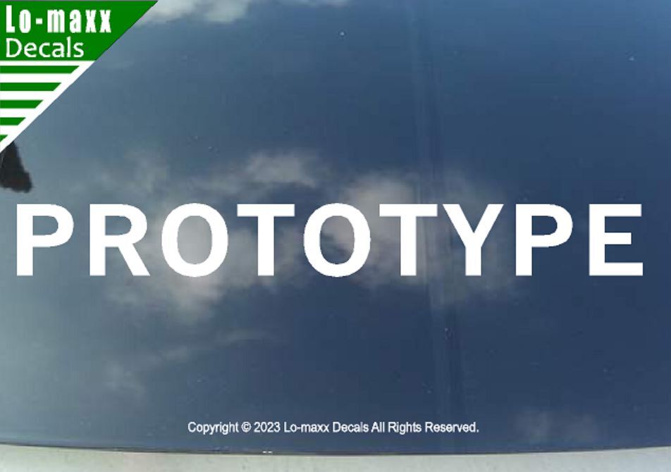 PROTOTYPE Aircraft Markings Placard High Performance Die Cut Vinyl Decal