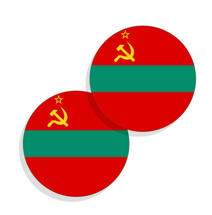 Transnistria Flag Stickers Flag Decals Round Indoor Outdoor Circles 4 pack