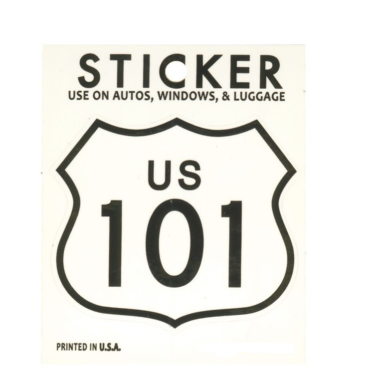 US 101 Sticker – California, Oregon, Washington, UV Protection 2-7/8"