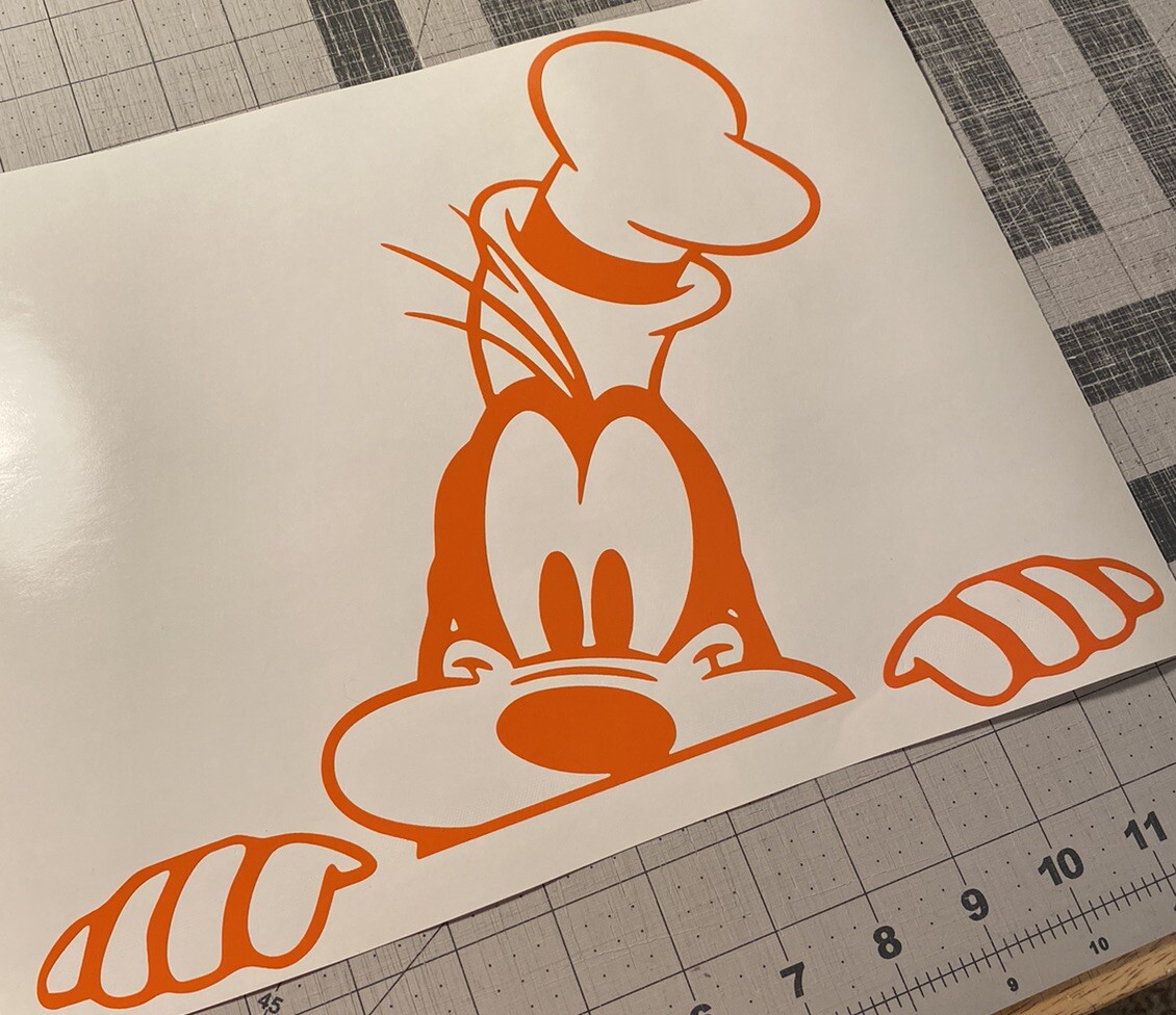 Vinyl Decal for Window – Peeking Goofy (Disney)