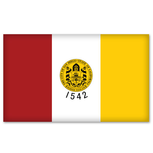 SAN DIEGO California Flag bumper sticker decal 5" x 3"