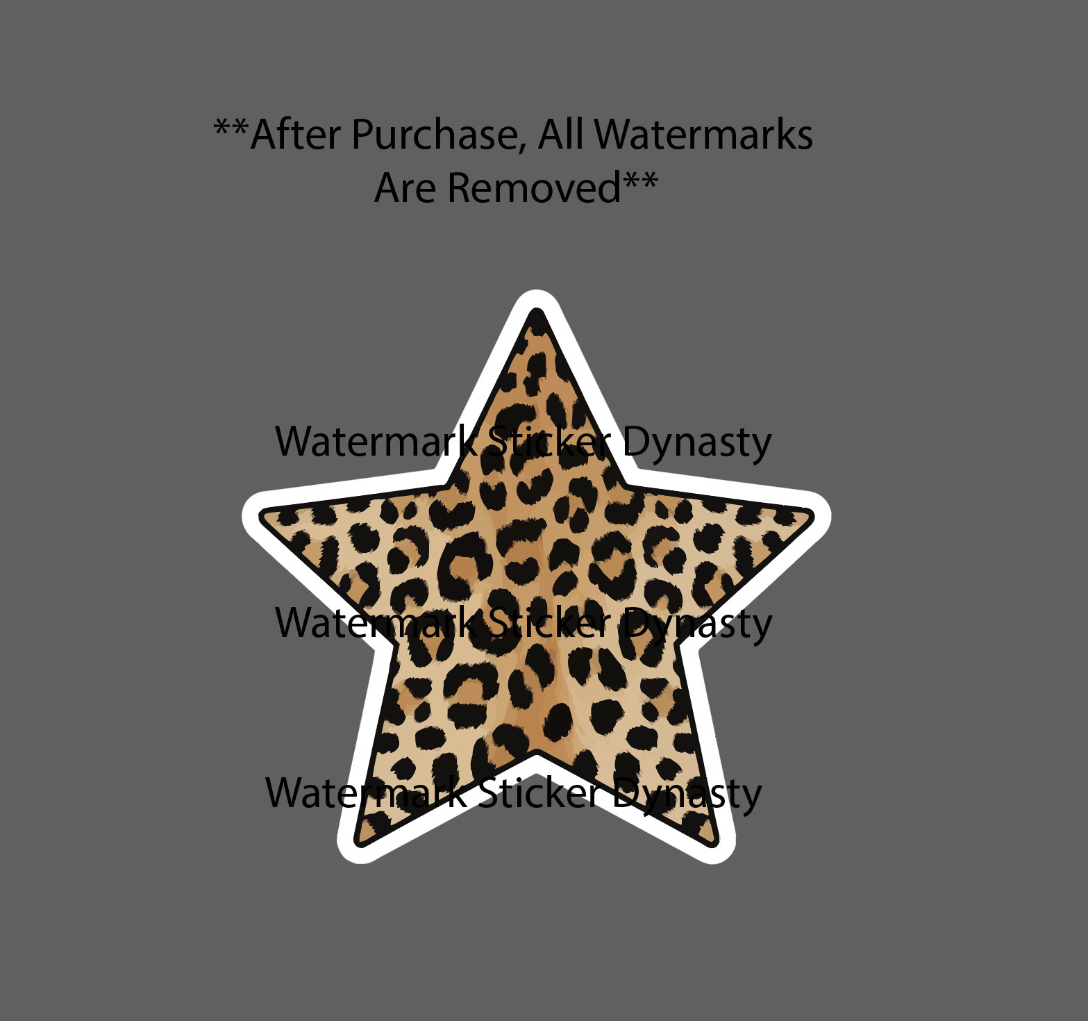 Cheetah Print Star Sticker Waterproof Decal Leopard Cat Animal Print Gift NEW