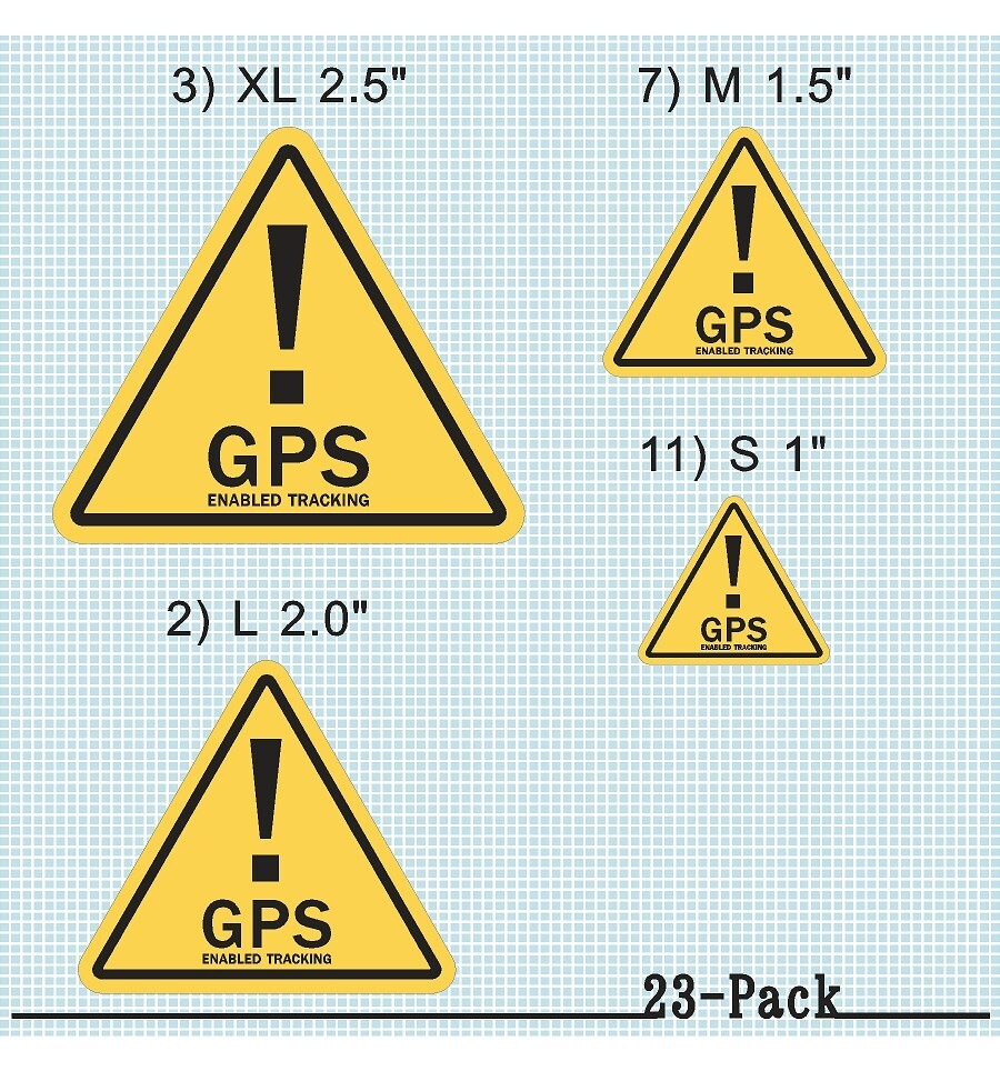 23 PACK GPS Tracking Warning Theft Deterrent Laminated Stickers High Quality