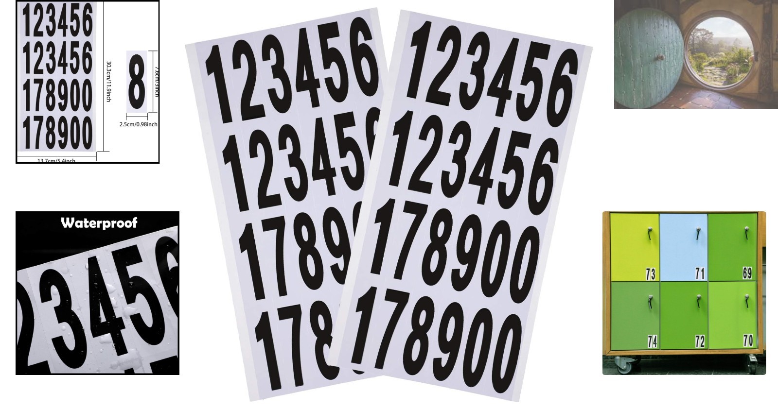 Elegant 3-Inch Black on White Vinyl Numbers Stickers for Mailbox & Addressing
