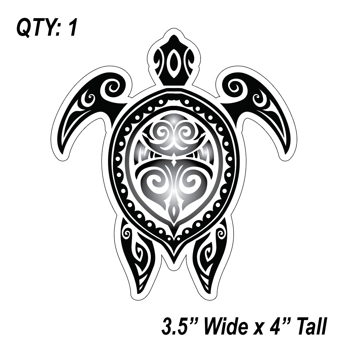 (1) ONE Tribal Sea Turtle Decal Sticker Car Boat Fishing Dive Beach Ocean Hawaii