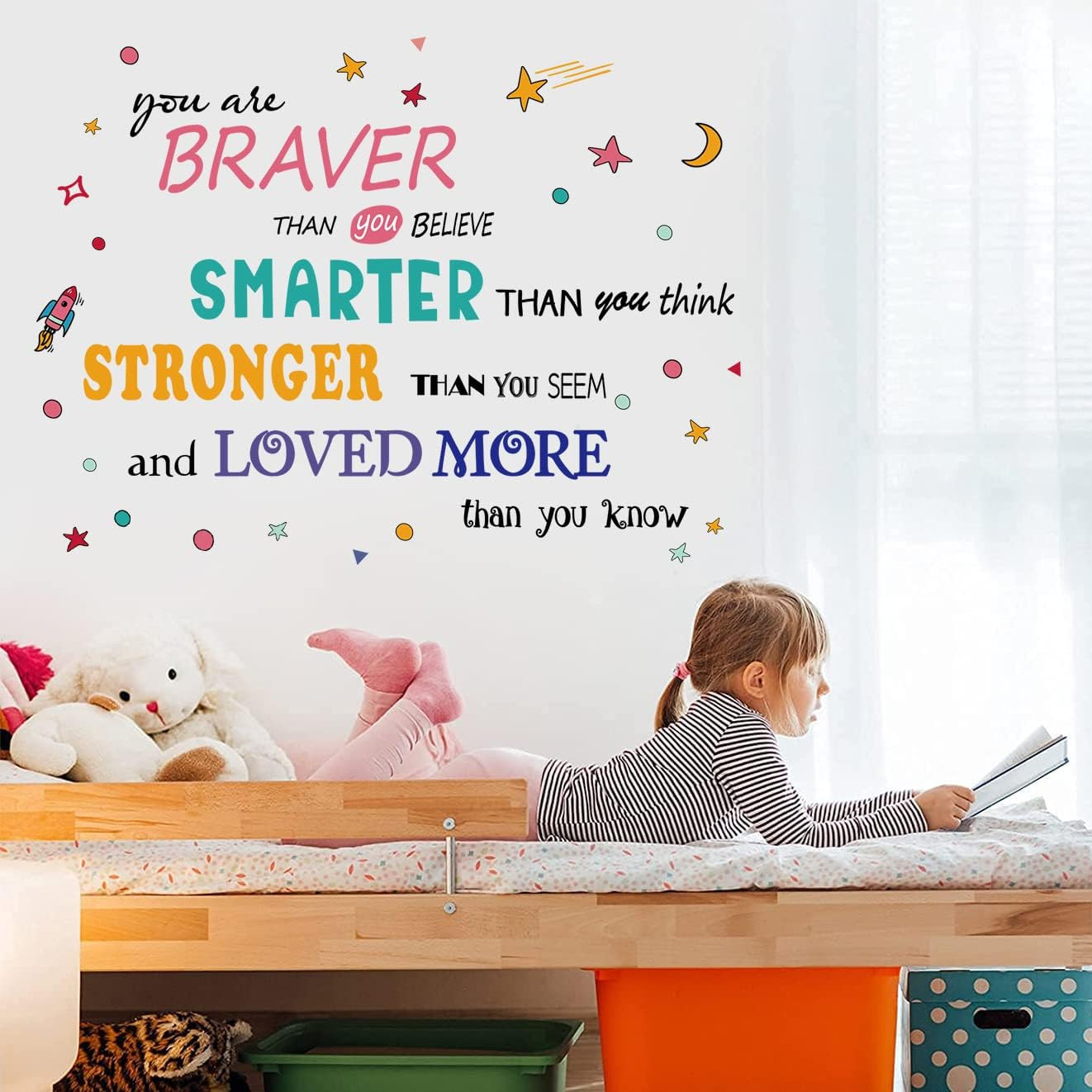 Removable 3D Colorful Quotes Inspirational Words Lettering Wall Decals Motivatio