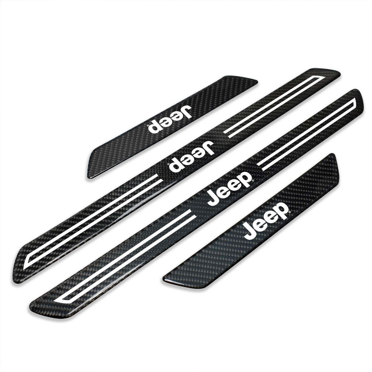 Jeep Real Carbon Fiber 4 Pcs Door Sill Kick Plates