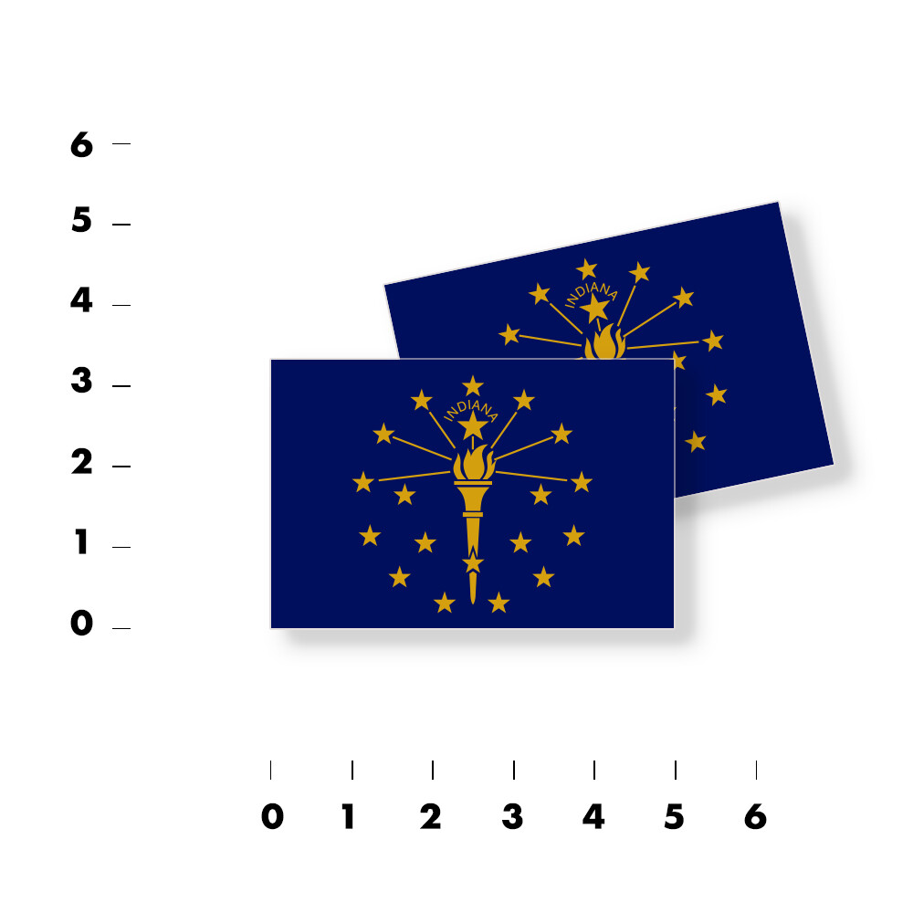 Indiana State Flag – Set of 4 Vinyl Sticker / Adhesive Decals Various Sizes