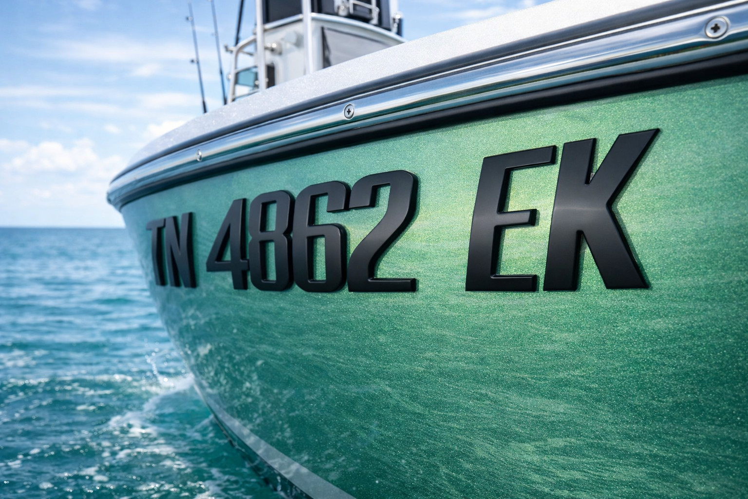 Black Raised 3D Boat Registration Numbers Letters | Marine Grade Emblem