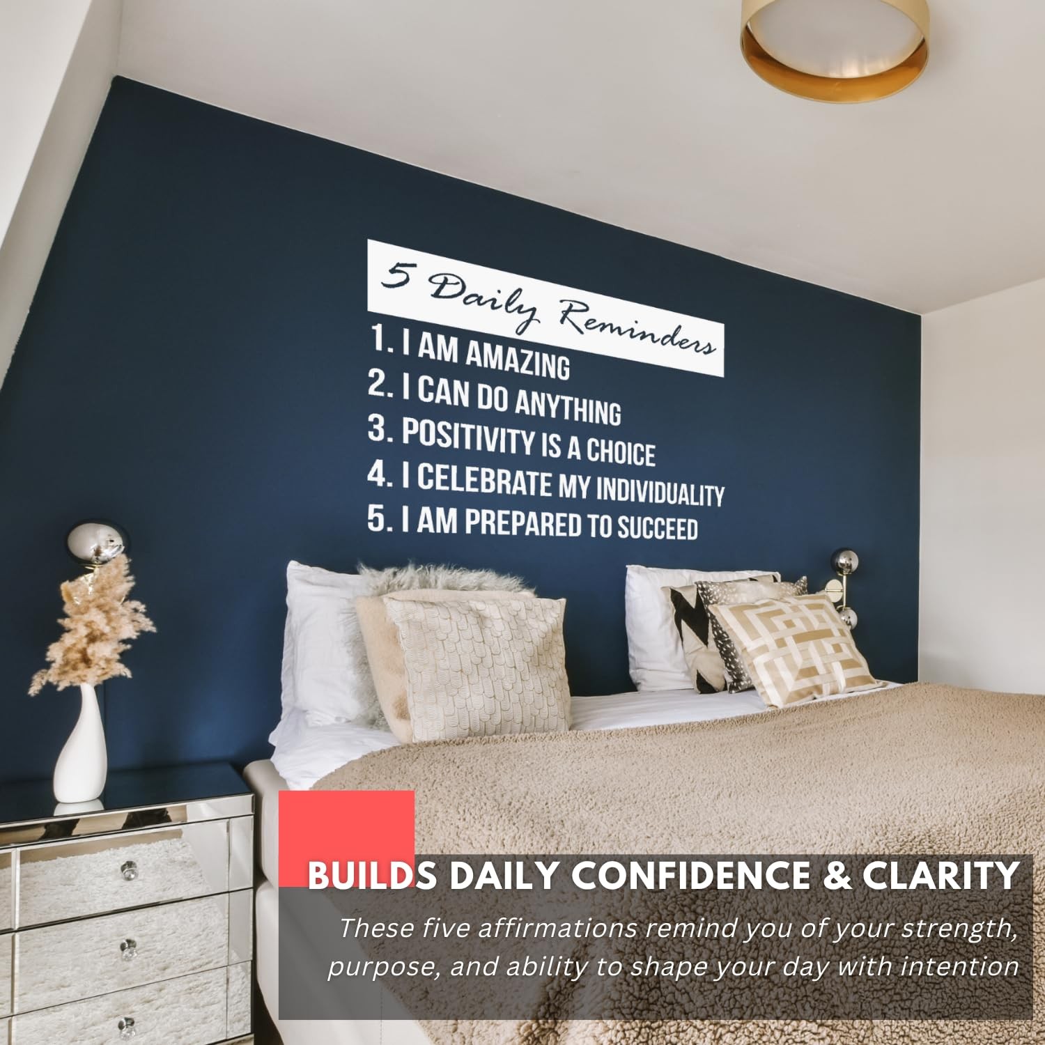 – 5 Daily Reminders – Inspirational Motivational Wall Decal Sticker Quote Art…
