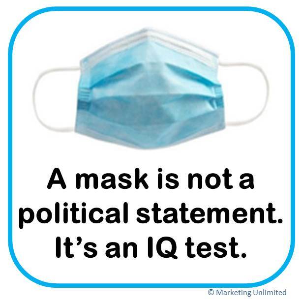 WEAR A MASK STICKER [4"x4"] FACE MASK VINYL BUMPER STICKER / WINDOW – POLITICAL