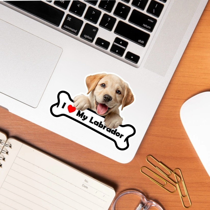 I Love my Labrador, Sticker, Peel N' Stick, Different Sizes