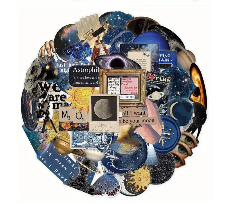Space Themed Vinyl Stickers – Select A Sticker – BUY2GET8FREE!