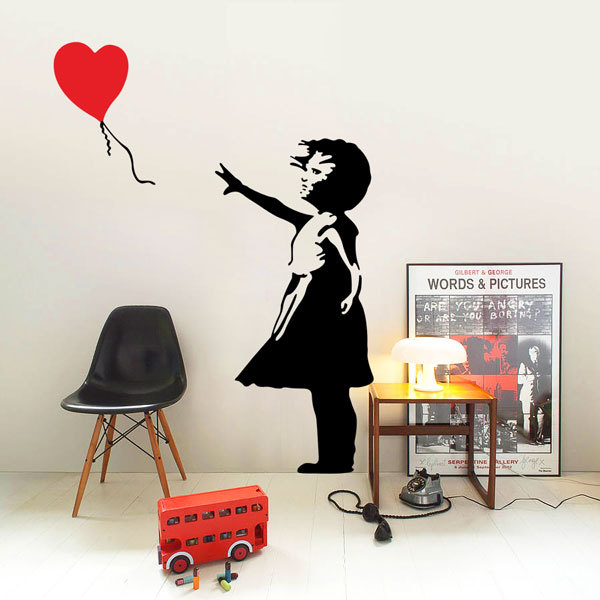 Banksy childhood Girl with balloon Large Vinyl Mural wall Art sticker 3 Sizes