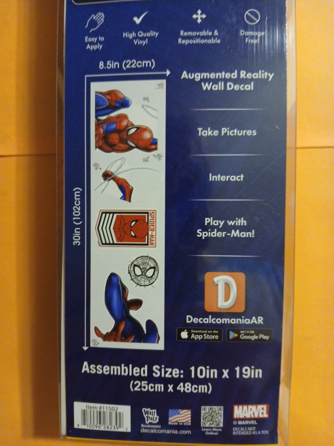 MARVEL Spider-Man Wall Decal – with 3D Augmented Reality Interaction *FREE SHIP*