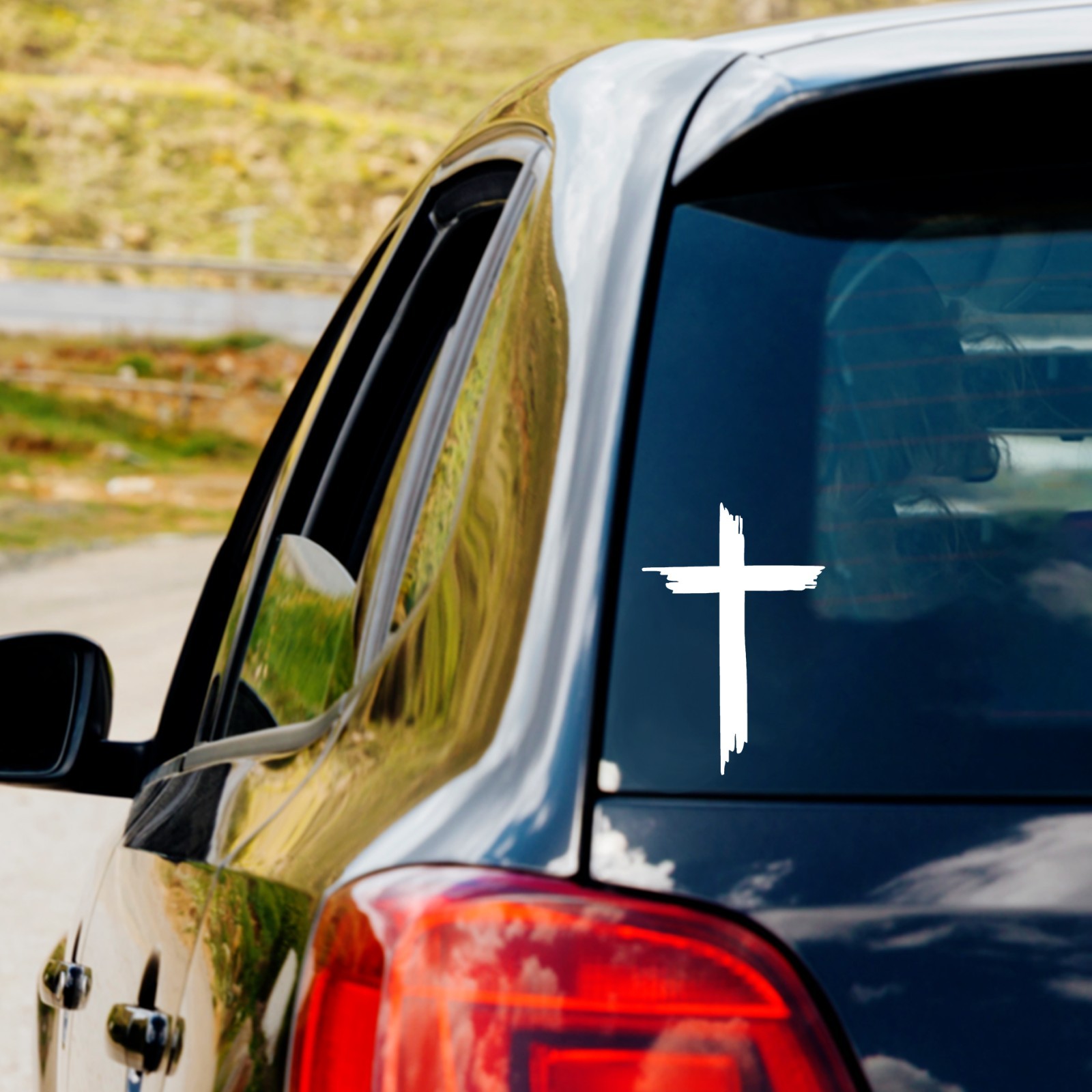 Rugged Cross Vinyl Decal Sticker Car Truck Window Laptop Jesus Christ Christian
