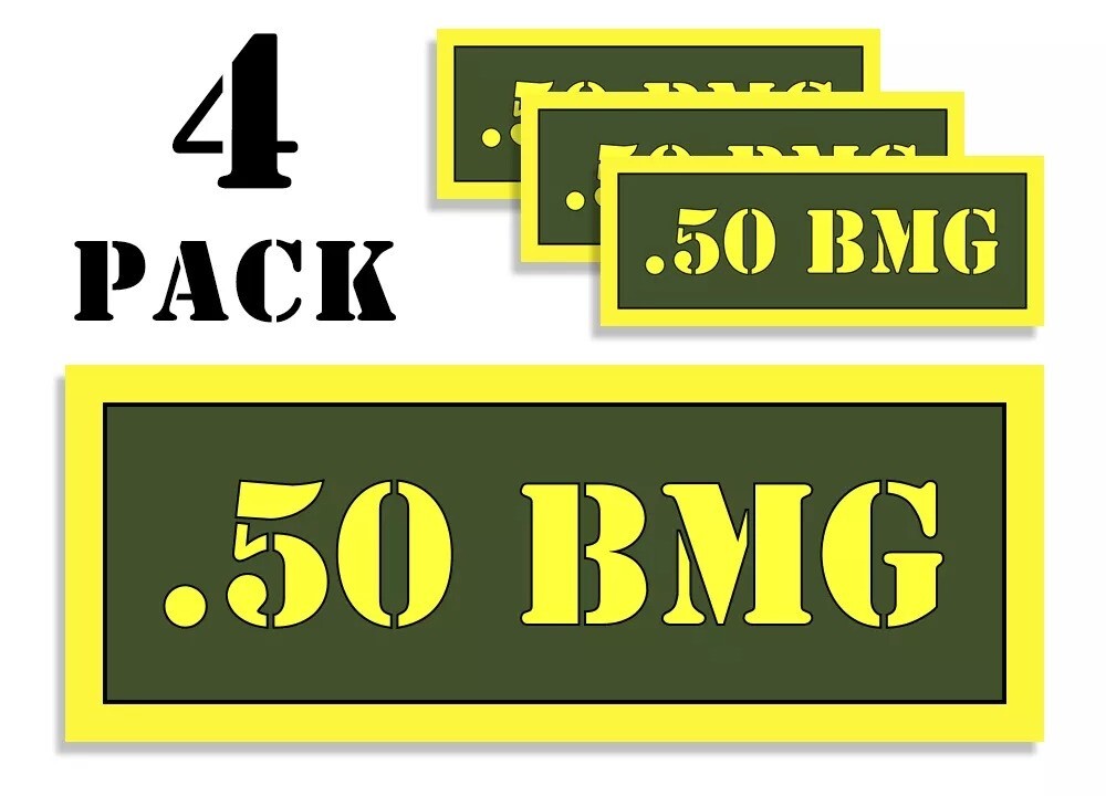 50 BMG Ammo Can Label Stickers Decal Ammunition (4 pack)