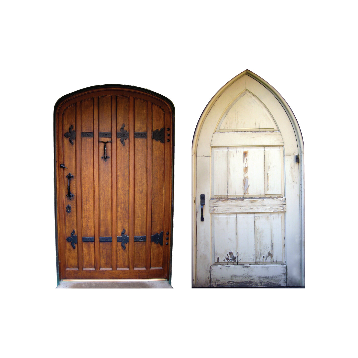 2 Mini Fairy Doors Wall Decals – Each 4" tall x 2.25" wide – Peel and Stick