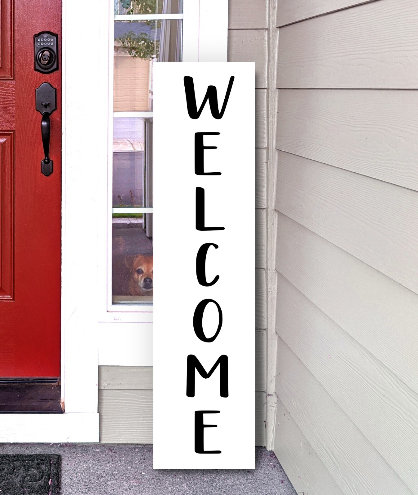 Welcome Vertical Vinyl Decal V10 – Front Porch Home – Die Cut Sticker