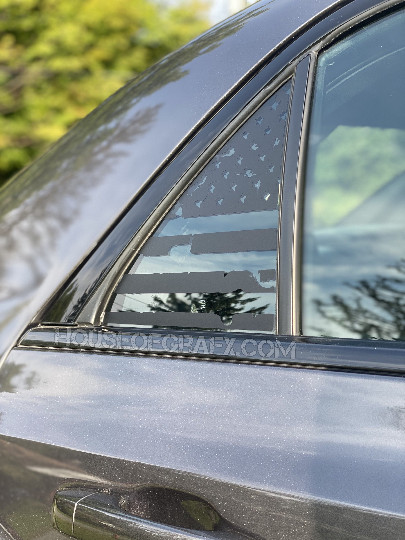Distressed flag quarter panel window decal fits any model 2015-2020 Chrysler 300