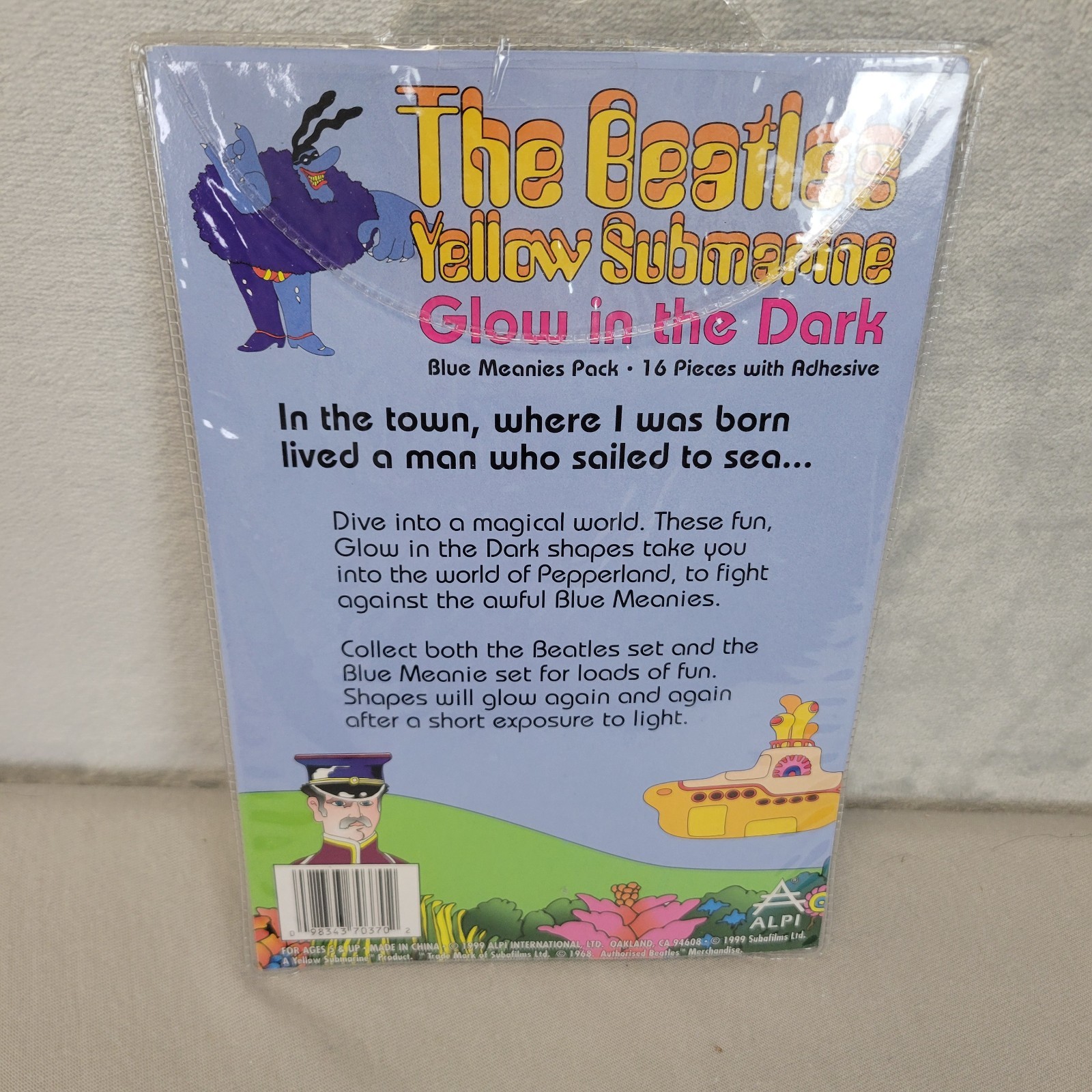The Beatles Yellow Submarine Glow in the Dark Blue Meanies Wall Decoration 1999