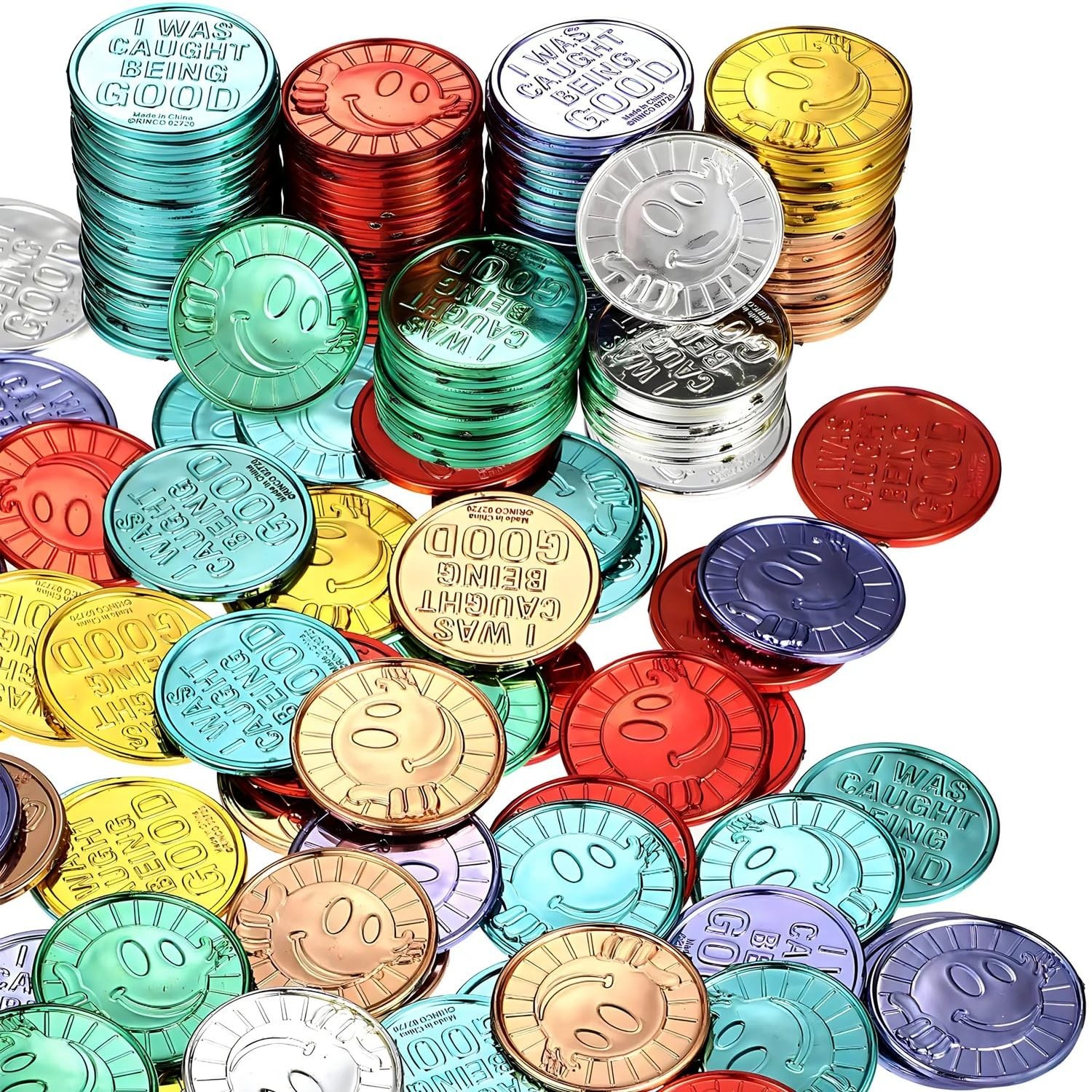 Caught Being Good Coins – Bulk Set of 144 Tokens – Classroom 1 1/4", multi