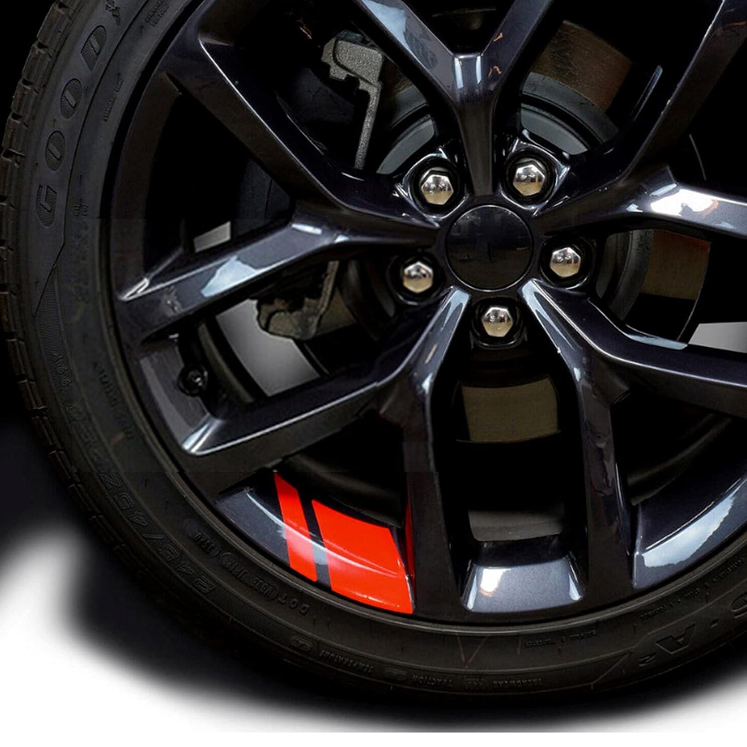 18-21 Inch Reflective Hash Stripe Wheel Decals Kit 6Pcs Inch Wheel Stickers Set