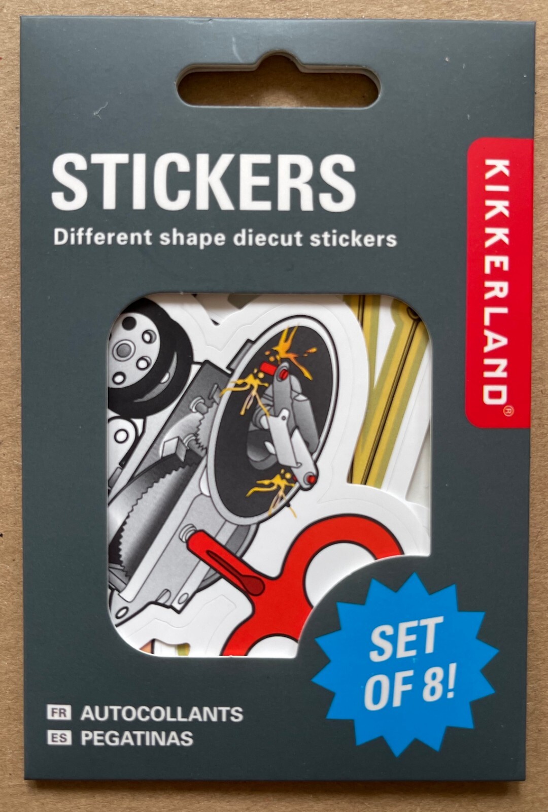 KIKKERLAND DIECAST STICKERS, SET OF 8, QUEEN ELIZABETH, KOBE, NEW PACKAGE