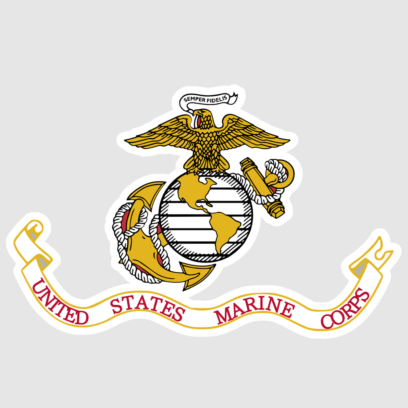 US Marine Corps Style Sticker Decal Veteran Military USA Flag Seal 02
