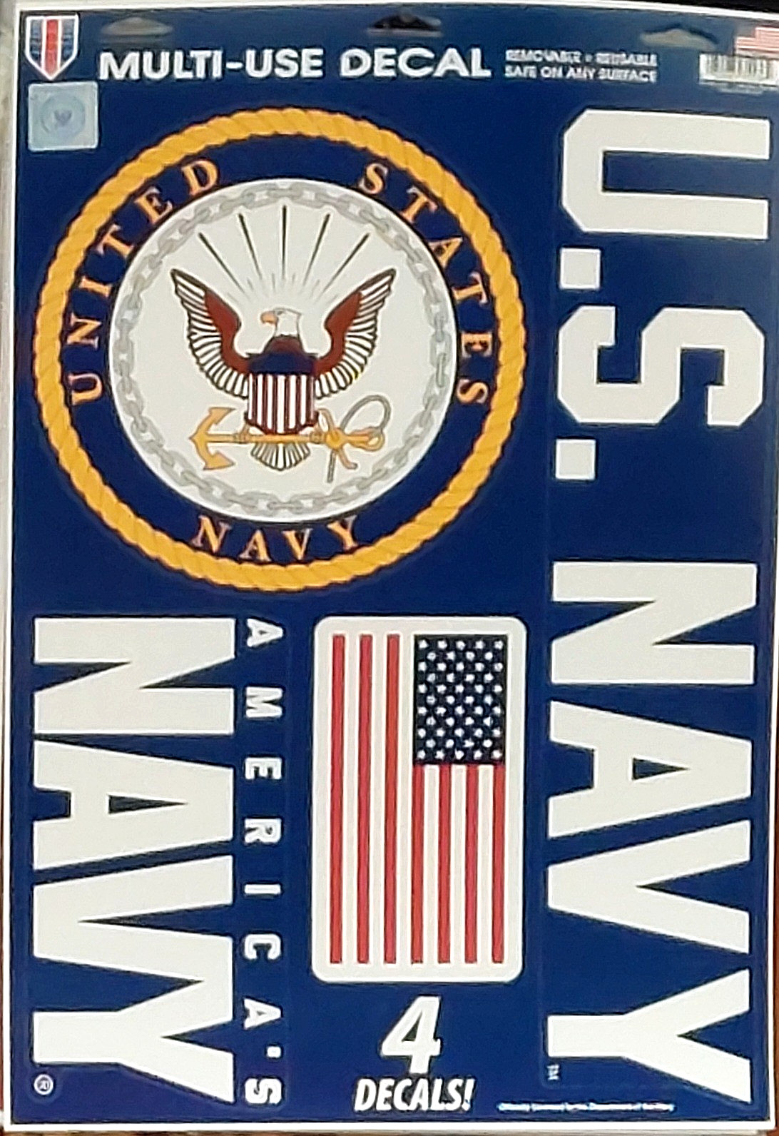 U.S. Navy Multi-Use Decal Set of 4 Removable and Reusable