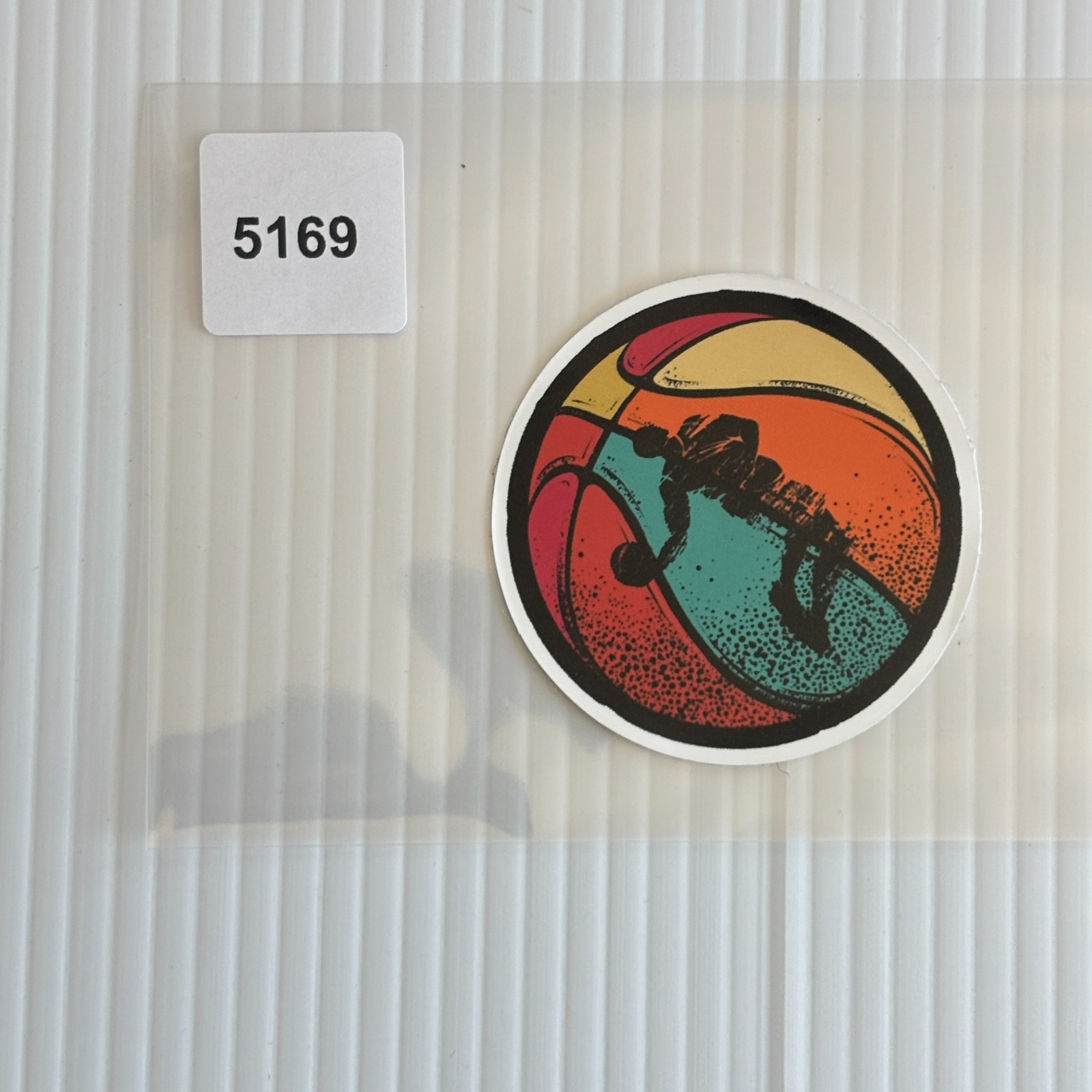 Basketball Sticker Round Circle 2.5in