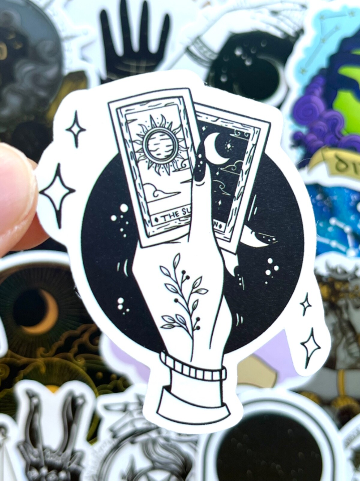 5-50 pcs Gothic Zodiac Stickers, Retro Astrology Tarot Horoscope Laptop Decals