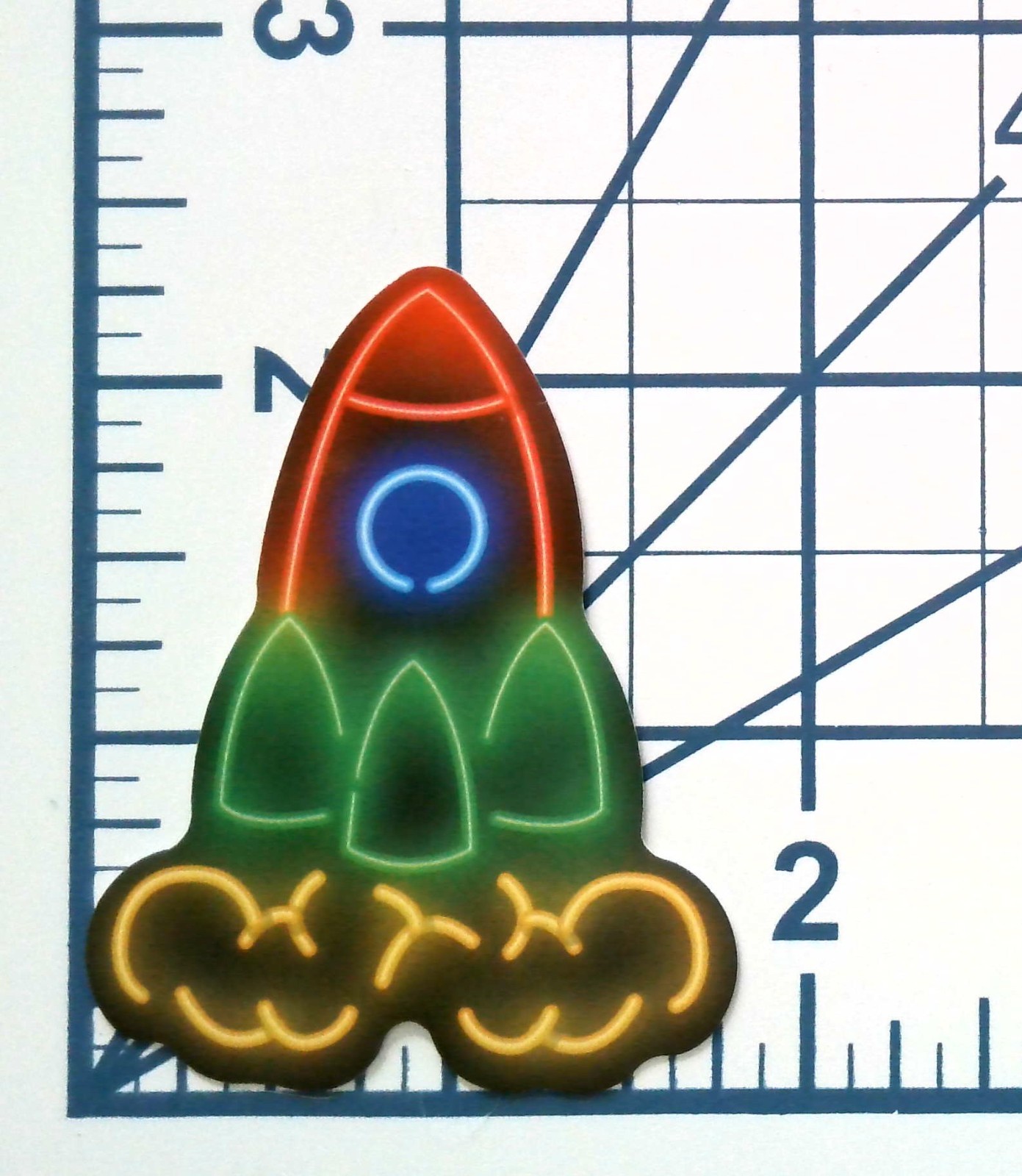 Neon Space Rocket Vinyl Sticker Retro Astronaut Decal Glow Galaxy Aesthetic