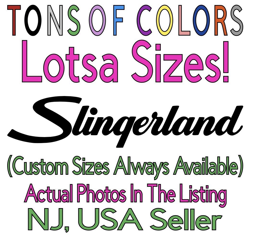 Script Slingerland Drums Die Cut Vinyl Decal LARGER Sizes For Kick Resonant Head