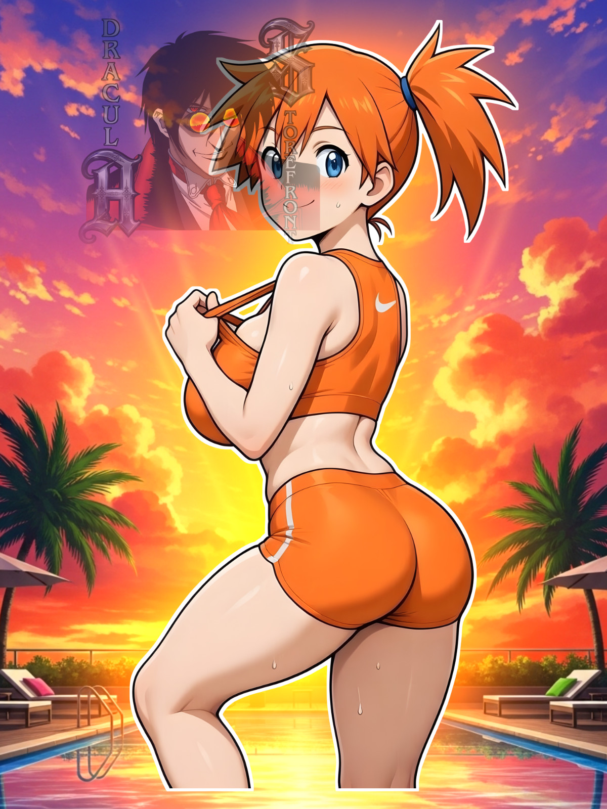 Adult Anime Waifu Pokemon Misty/ Kasumi 6" Vinyl Sticker