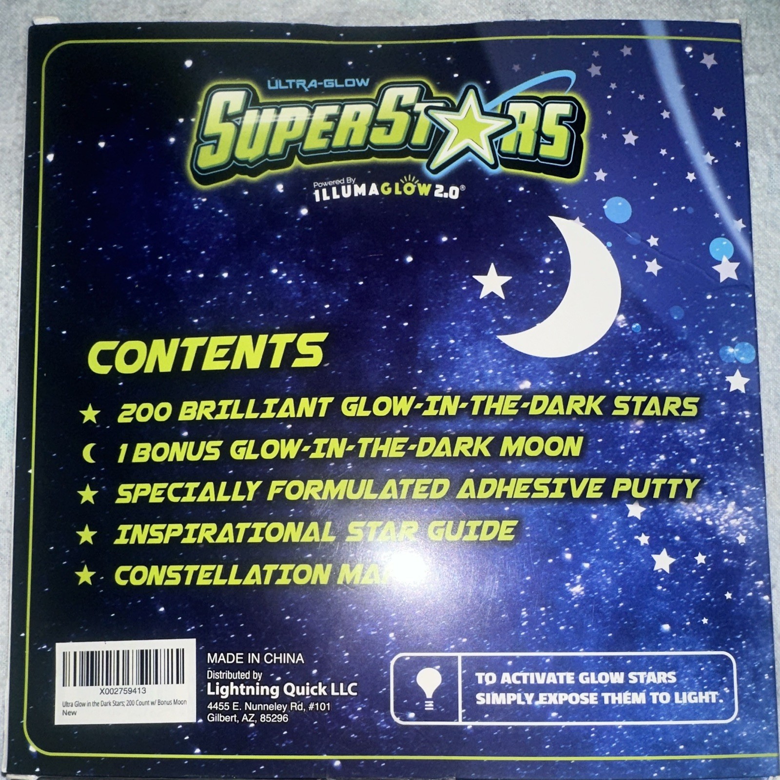 Kangaroo Ultra-Glow SuperStars Glow-in-the-Dark Star Stickers 200 + Moon