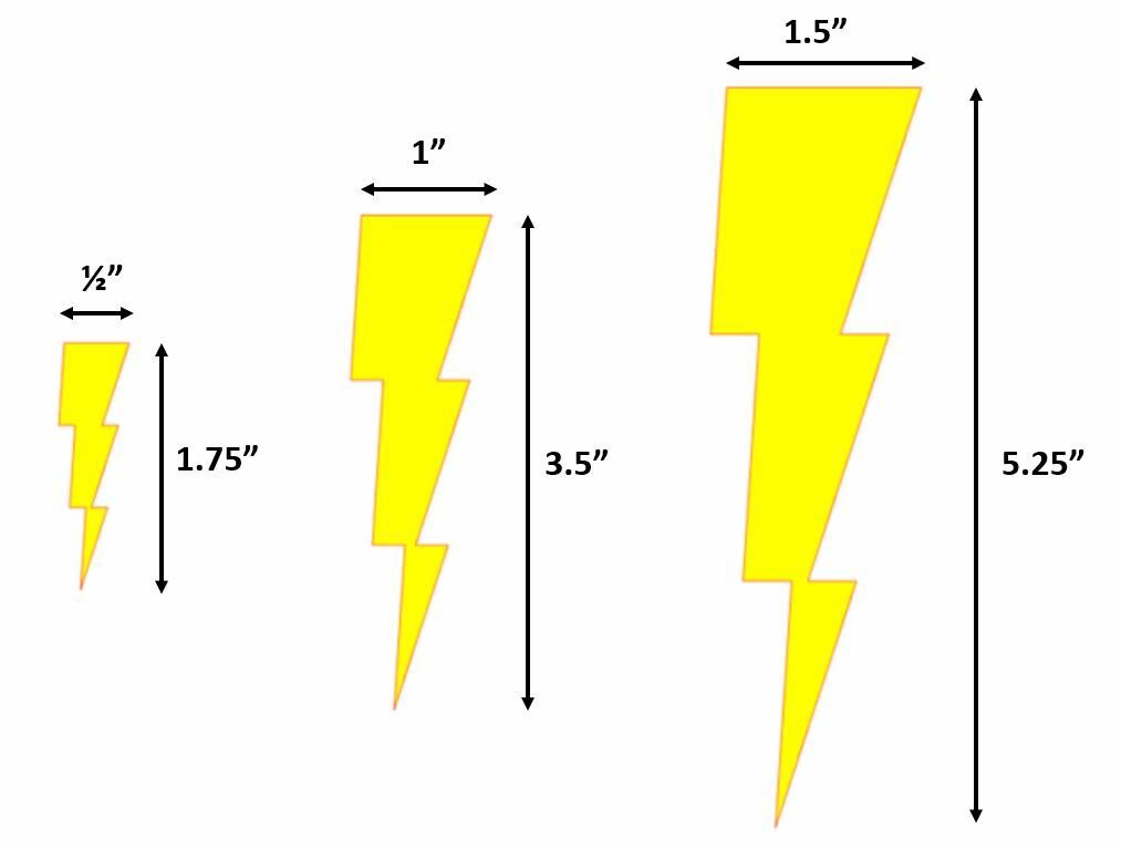 Lightning Bolt Vinyl Stickers! Multiple Bolts! Choose Your Size and Color Sheet!