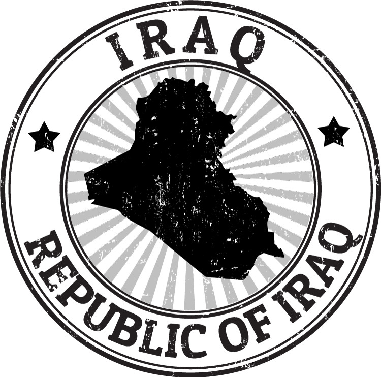 Iraq Round Car Bumper Sticker Decal