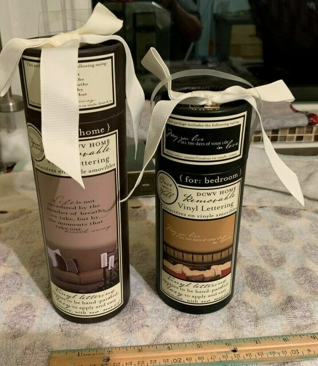 TWO GIFT SETS OF vinyl REMOVEABLE LETTERING FOR HOME AND BEDROOM DCWV HOME