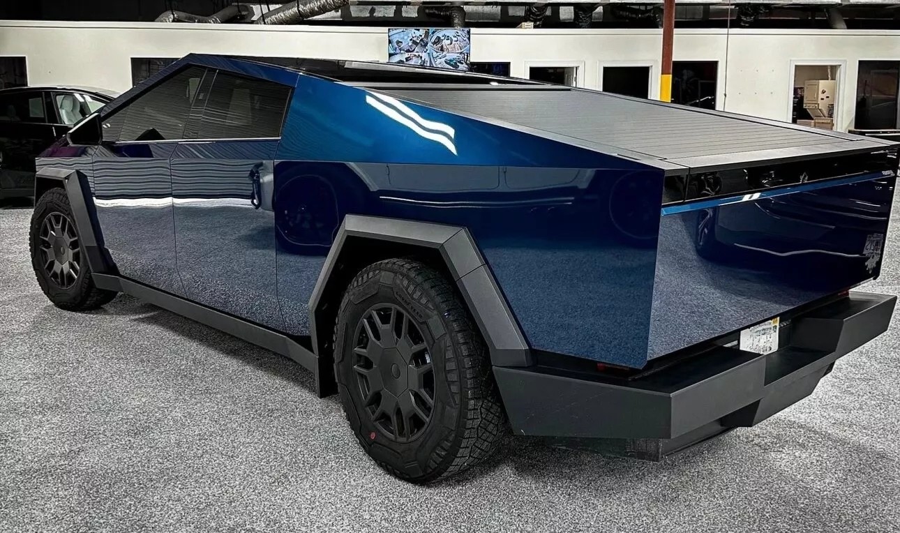 Cybertruck PreCut PPF Liquid Metal Blue PET Paint Protection Color Change Wrap