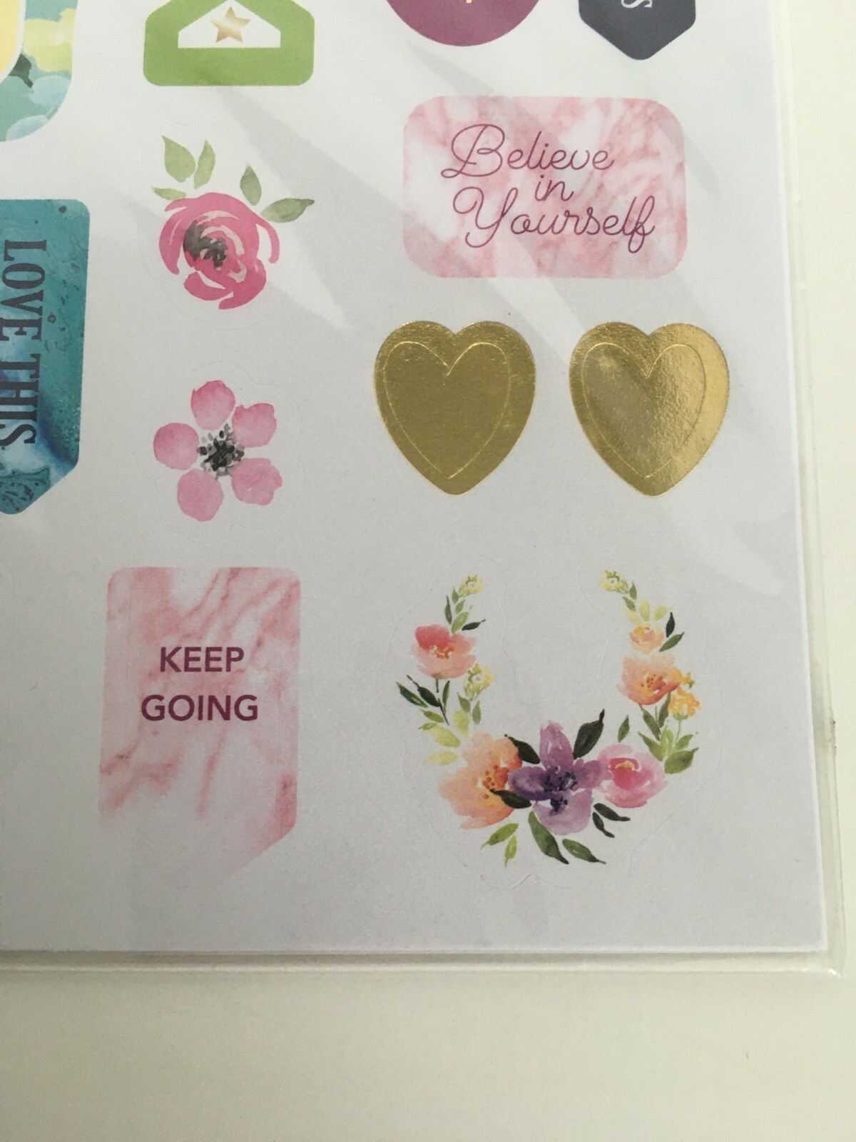 Pen and Gear Stickers 4 Sheets Positive Note Inspiration Keep Going Shine Bright