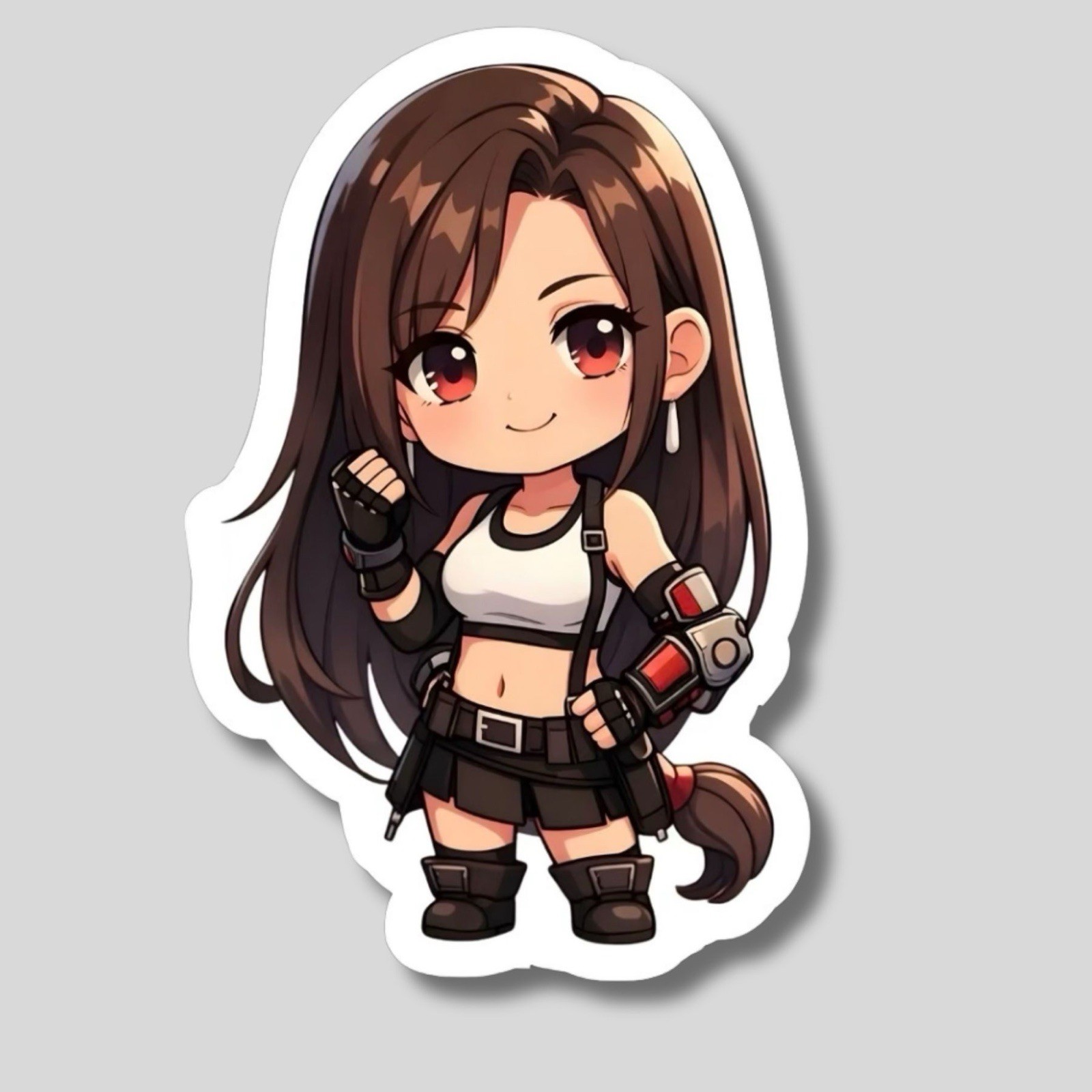 Tifa Hartlock, Final Fantasy 7, FF7, FFVII, Glossy Vinyl sticker, Decal, Blue