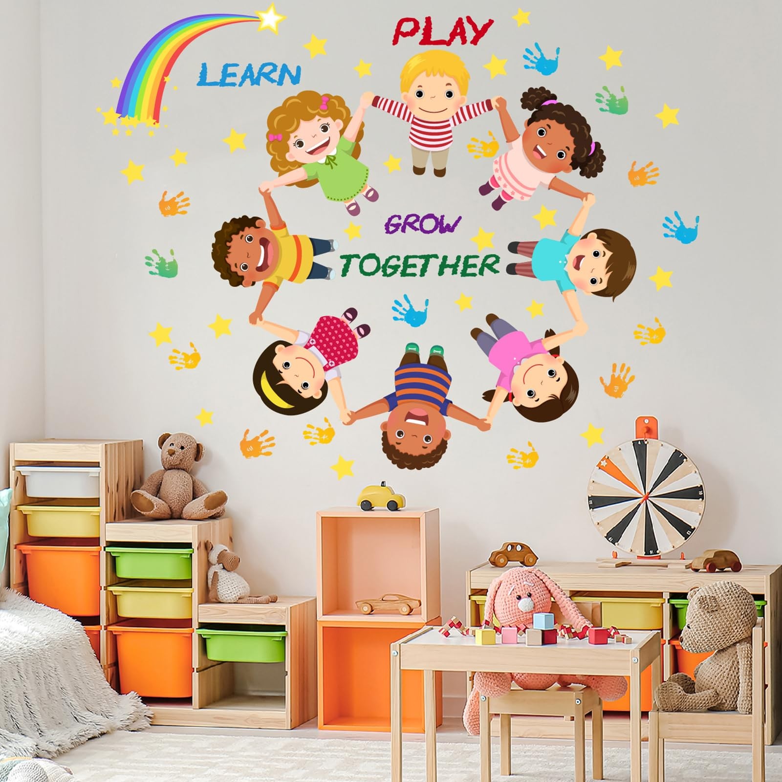 Peel and Stick Kids Wall Decals – Educational Rainbow & Diversity Stickers fo…
