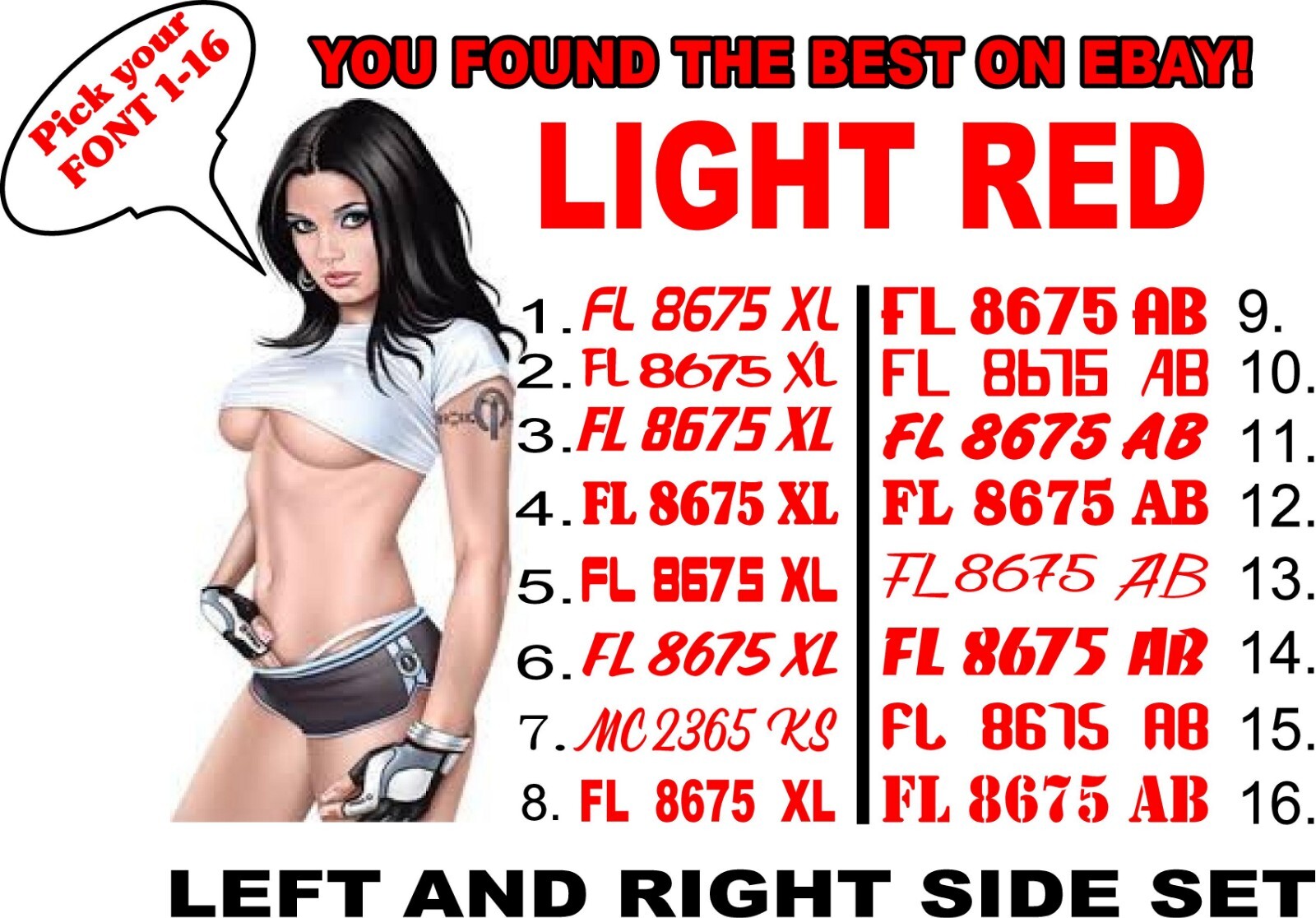 LIGHT RED PWC BOAT HULL ID JET SKI SEA DOO CUSTOM REGISTRATION DECAL STICKER