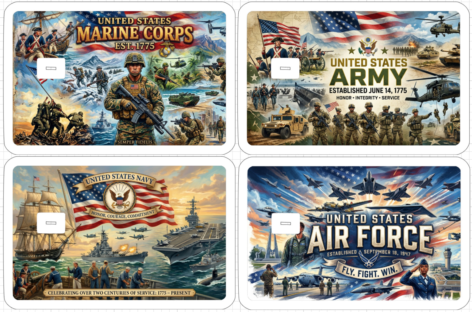 Military Veteran Credit Debit ATM Card Skin Sticker Army Marines Airforce Navy