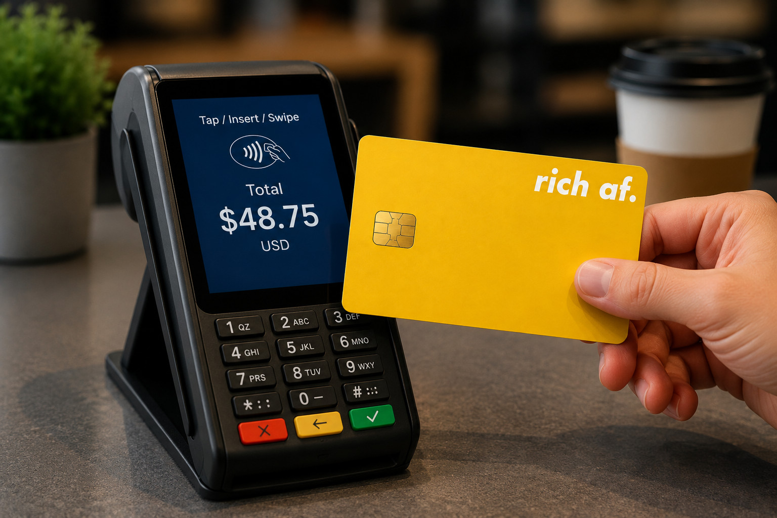 Rich AF Yellow Credit Card Skin Funny Debit Card Vinyl Sticker