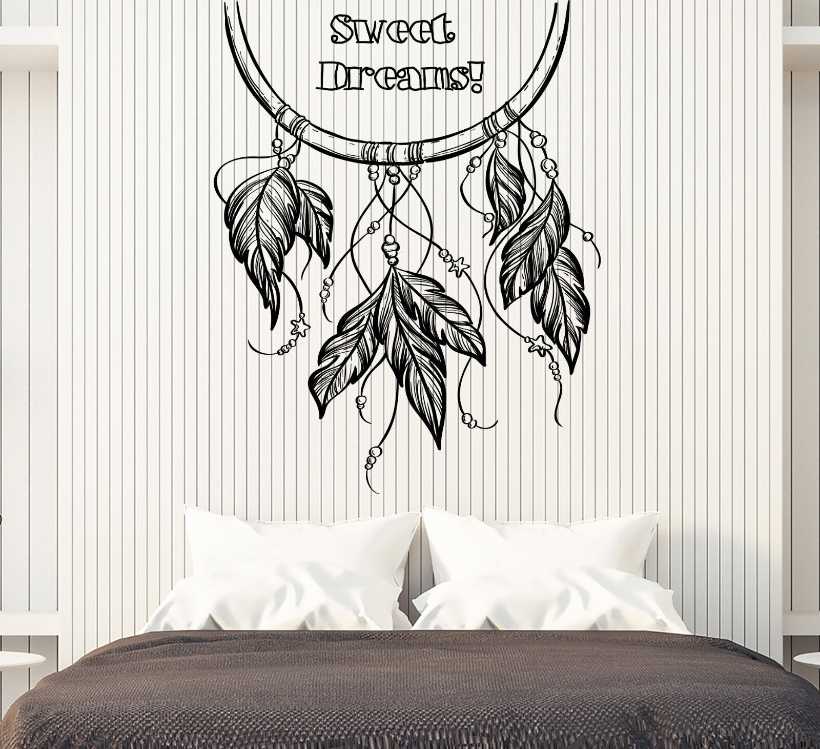Vinyl Decal Wall Sticker Phrase Words Wish for Sweet Dreams Bedroom Decor (n749)
