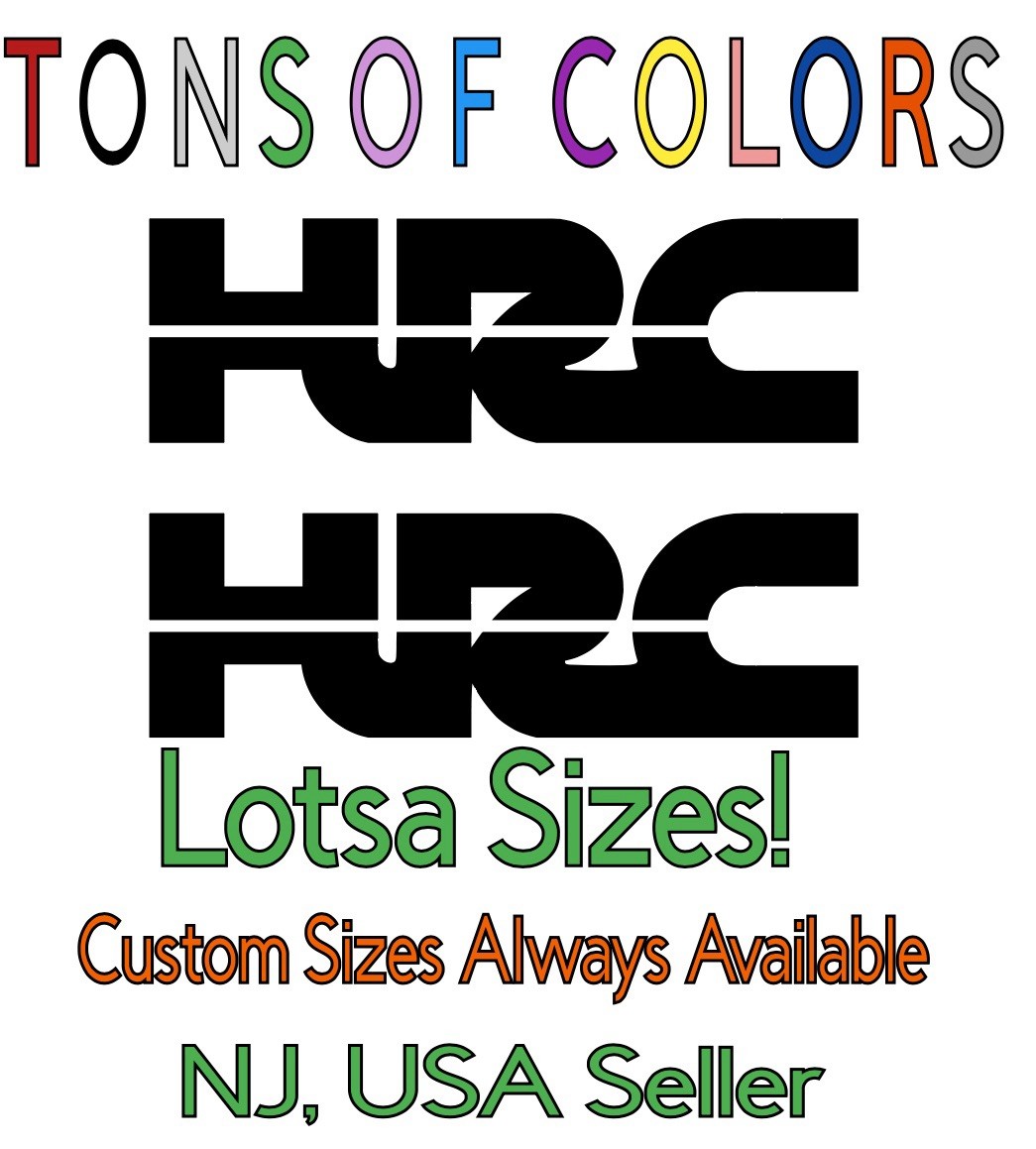 TWO Honda HRC Die Cut Vinyl Decals CR CBR XR XL TRX
